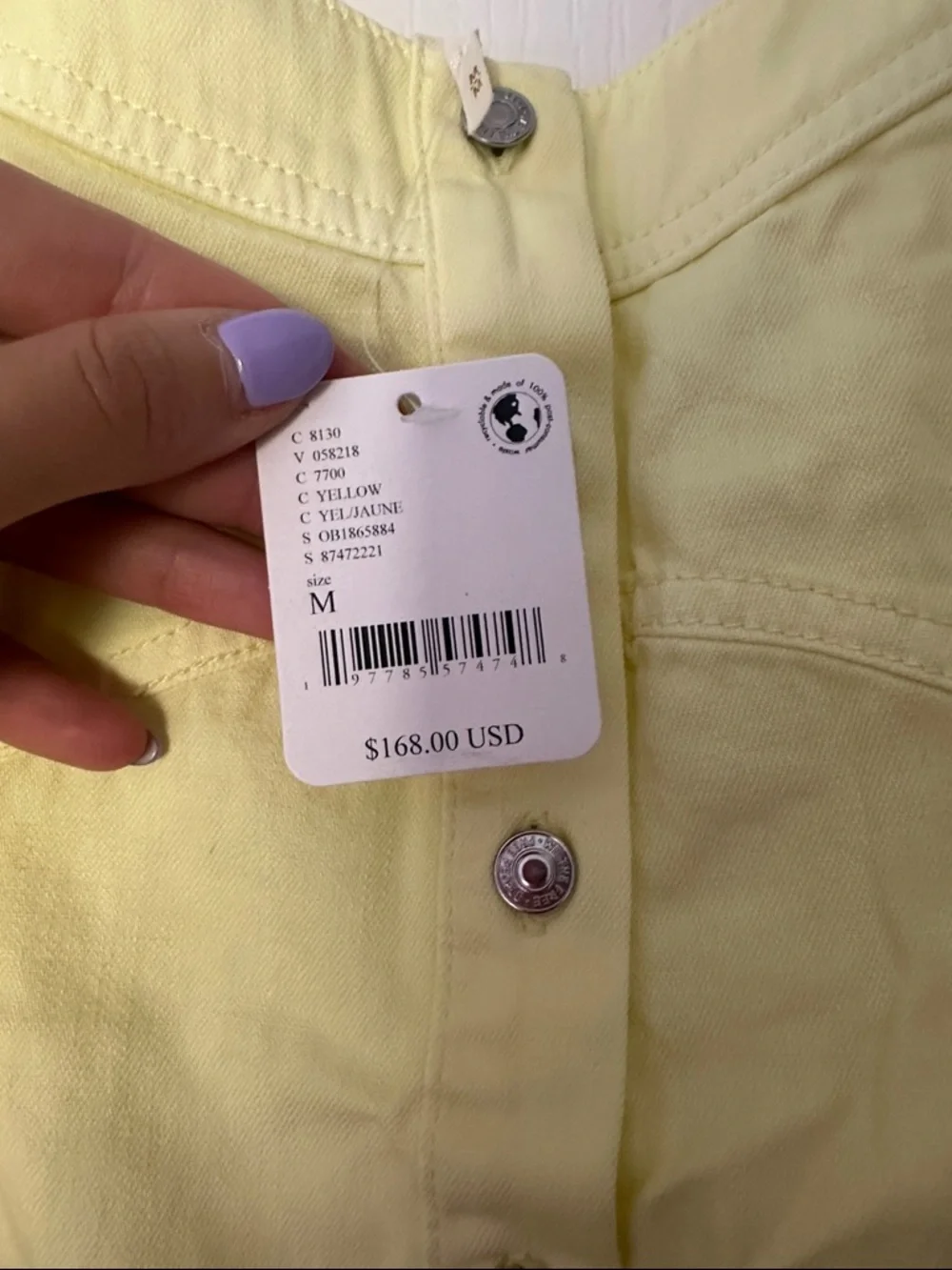 Free People Light Yellow Button-Down Spaghetti Strap Maxi Dress - Picture 2 of 2
